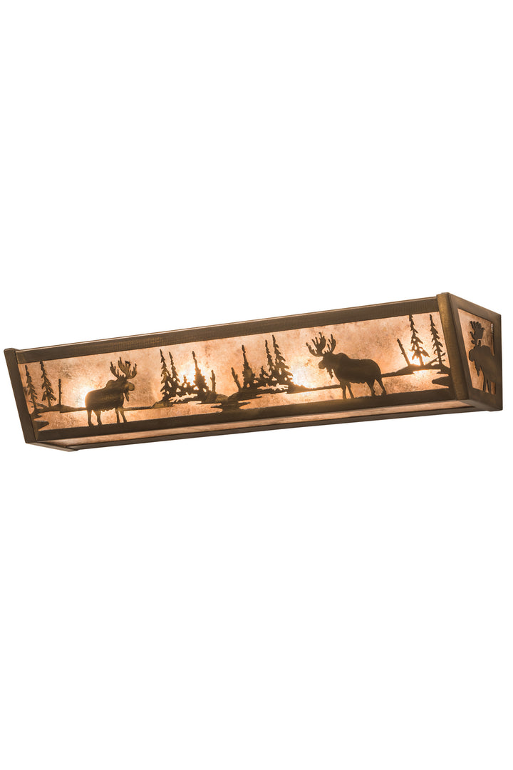 Meyda Tiffany Moose At Lake 14212 Bath Vanity Light 24 in. wide - Antique Copper