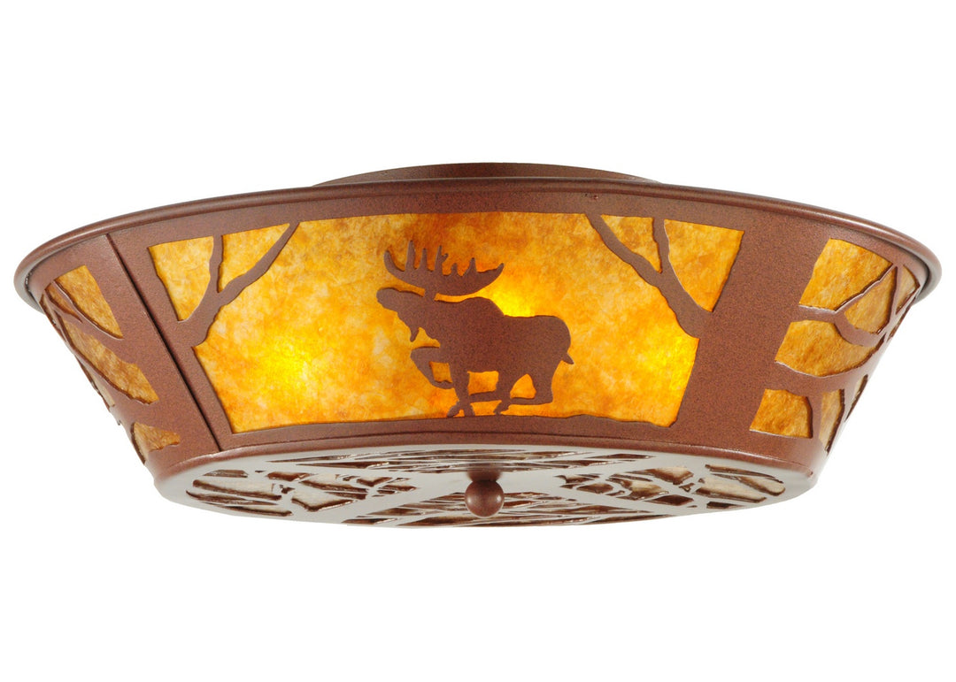Meyda Tiffany Northwoods Moose On The Loose 142168 Ceiling Light - Red Rust