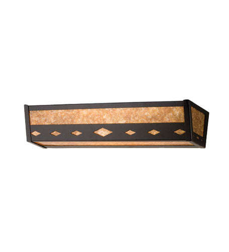 Meyda Tiffany Diamond Trim 14247 Bath Vanity Light 24 in. wide - Craftsman Brown