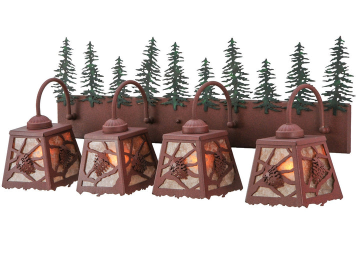 Meyda Tiffany Spruce Pine 142631 Bath Vanity Light 35 in. wide - Rust