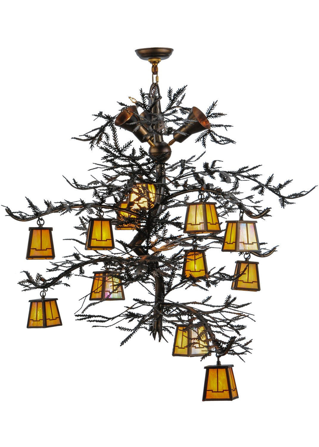Meyda Tiffany Pine Branch 142768 Chandelier Light - Antique Copper,Burnished Copper