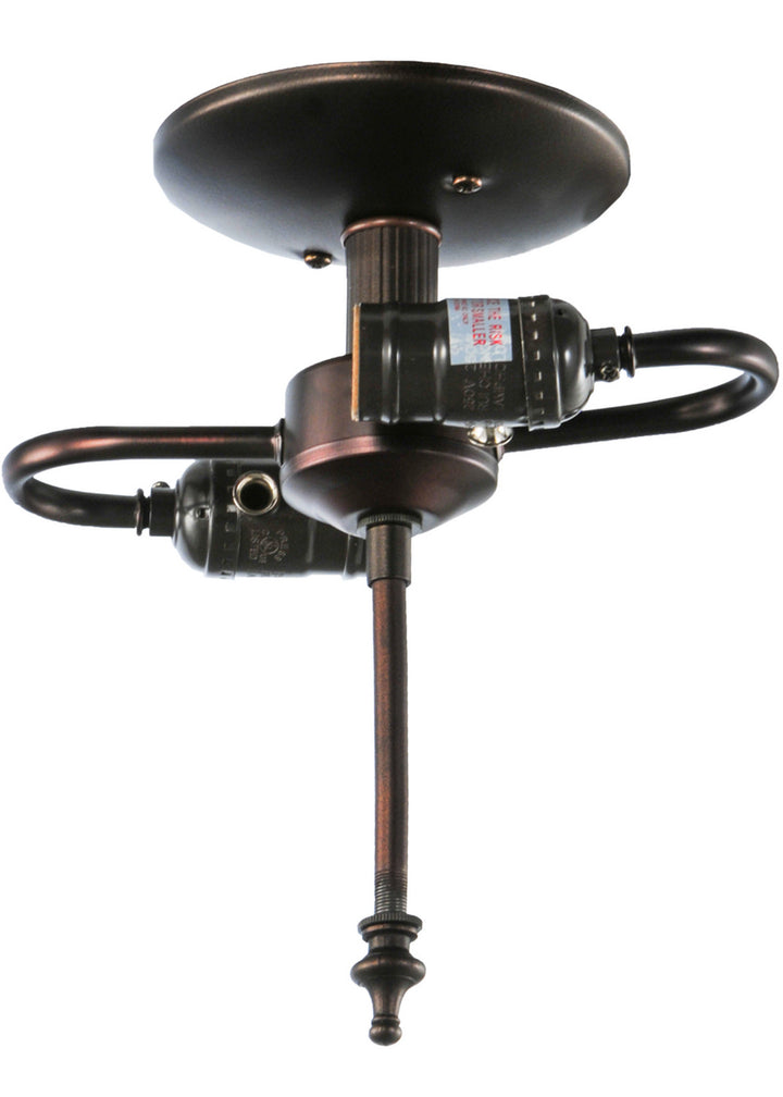 Meyda Tiffany Lighting 144211 Jayne Two Light Flushmount Utility Light Bronze / Dark