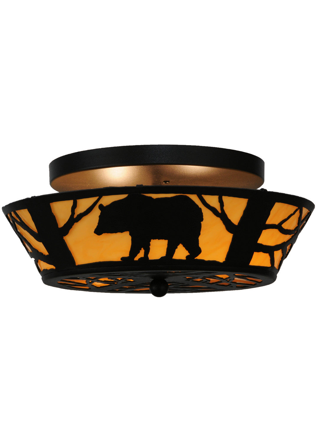 Meyda Tiffany Bear On The Loose 144229 Ceiling Light - Black/Earth Marble Acrylic