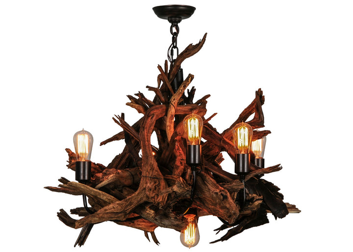 Meyda Tiffany Driftwood 144568 Chandelier Light - Natural Wood,Mahogany Bronze