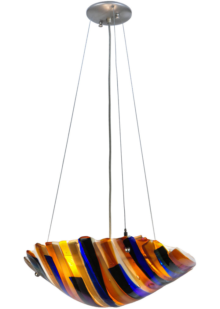 Meyda Tiffany Metro Fusion 144919 Pendant Light - Beige, Amber, Smoke Irid, Dark Bl