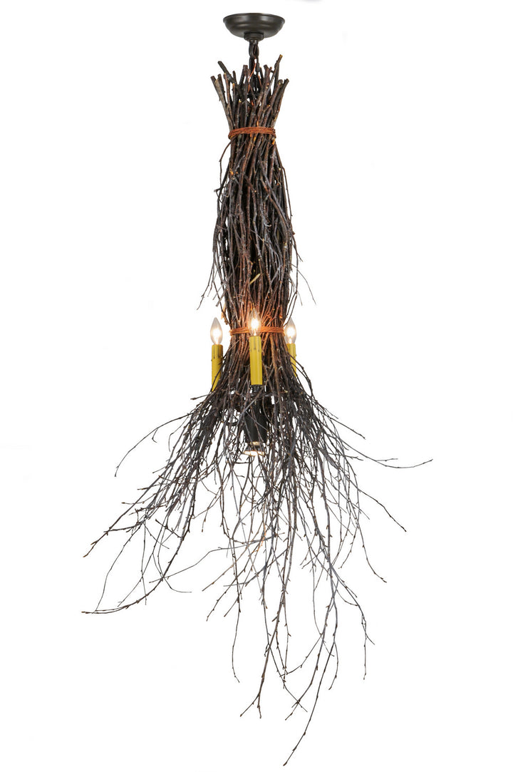 Meyda Tiffany Twigs 147152 Pendant Light - Natural Wood, Timeless Bronze