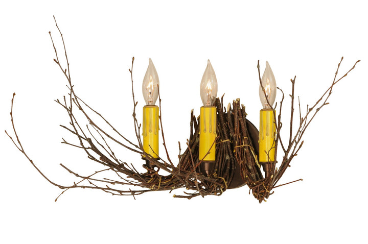 Meyda Tiffany Twigs 147697 Wall Light - Natural Wood,Mahogany Bronze