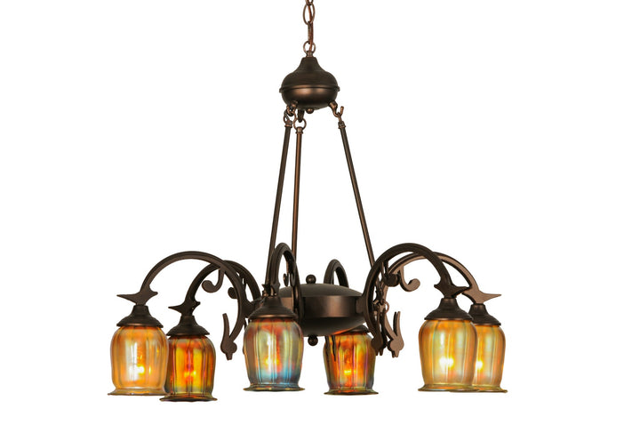 Meyda Tiffany Favrile 149190 Chandelier Light - Custom,Mahogany Bronze