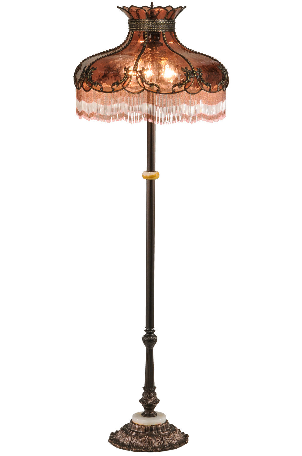 Meyda Tiffany Lighting 149642 Elizabeth Three Light Floor Lamp Lamp Bronze / Dark