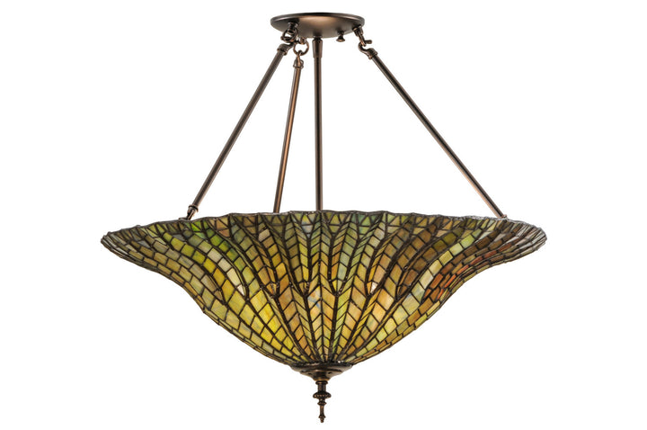 Meyda Tiffany Tiffany Lotus Leaf 149761 Ceiling Light - Mahogany Bronze
