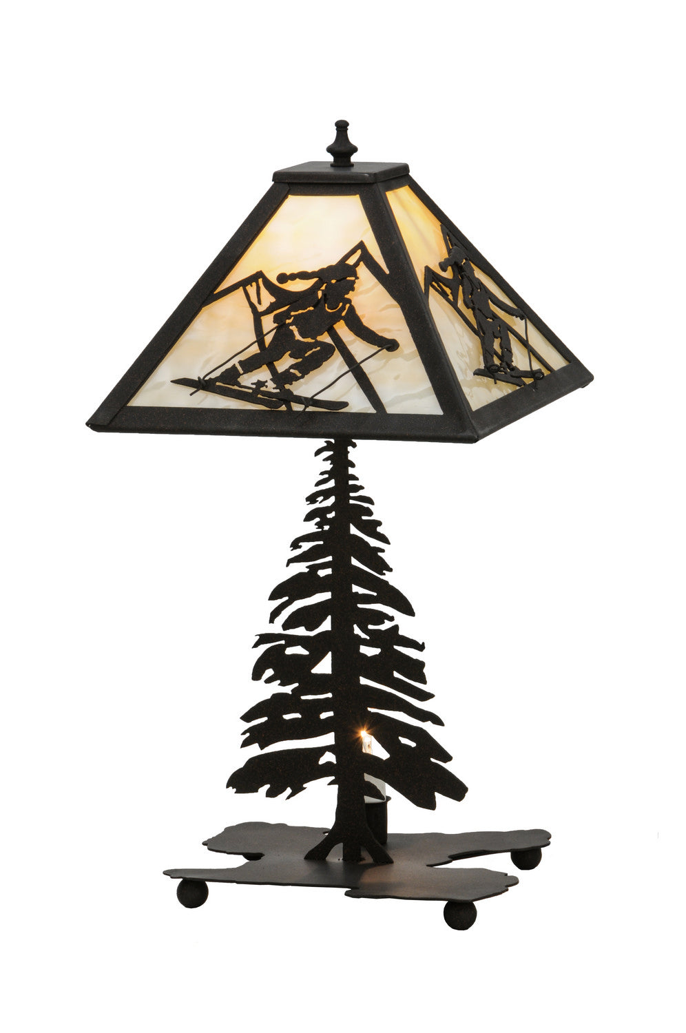 Meyda Tiffany Lighting 150136 Alpine Two Light Table Lamp Lamp Bronze / Dark
