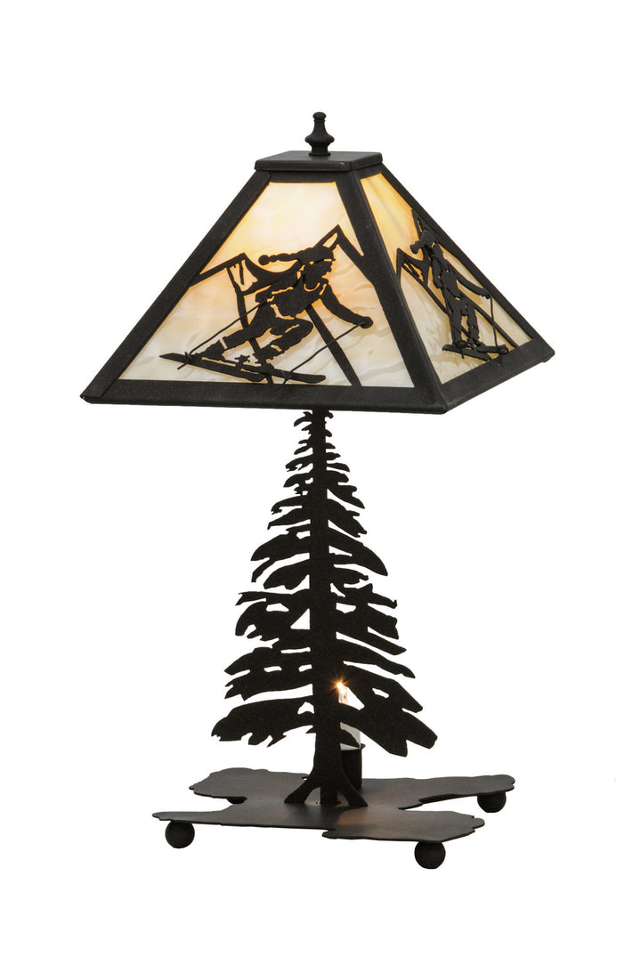 Meyda Tiffany Lighting 150136 Alpine Two Light Table Lamp Lamp Bronze / Dark