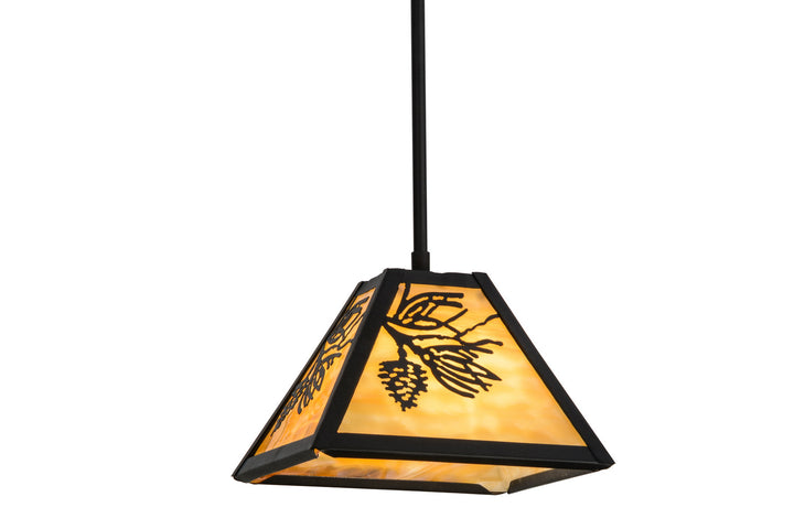 Meyda Tiffany Winter Pine 150163 Pendant Light - Mahogany Bronze
