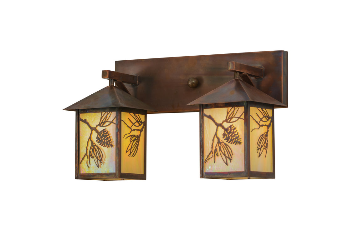 Meyda Tiffany Balsam Pine 150776 Bath Vanity Light 20 in. wide - Vintage Copper