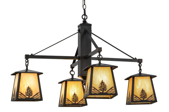 Meyda Tiffany Mountain Pine 150783 Chandelier Light - Craftsman Brown