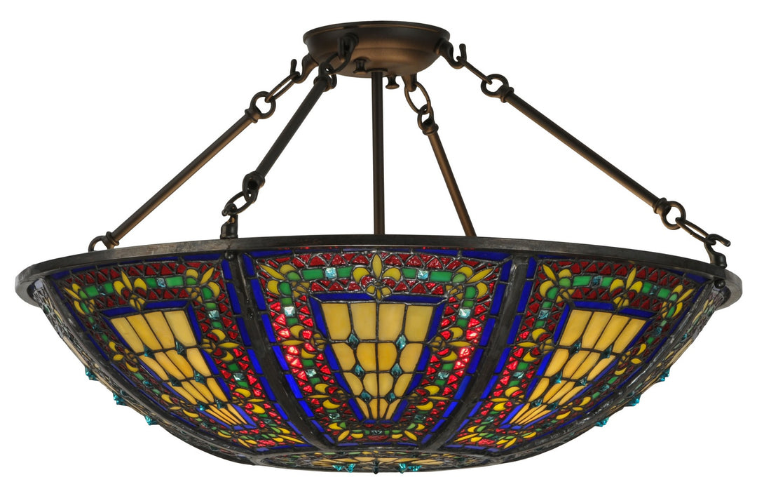 Meyda Tiffany Fleur-De-Lis 150817 Ceiling Light - Oil Rubbed Bronze