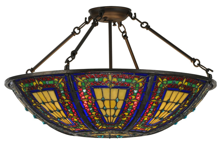 Meyda Tiffany Fleur-De-Lis 150817 Ceiling Light - Oil Rubbed Bronze