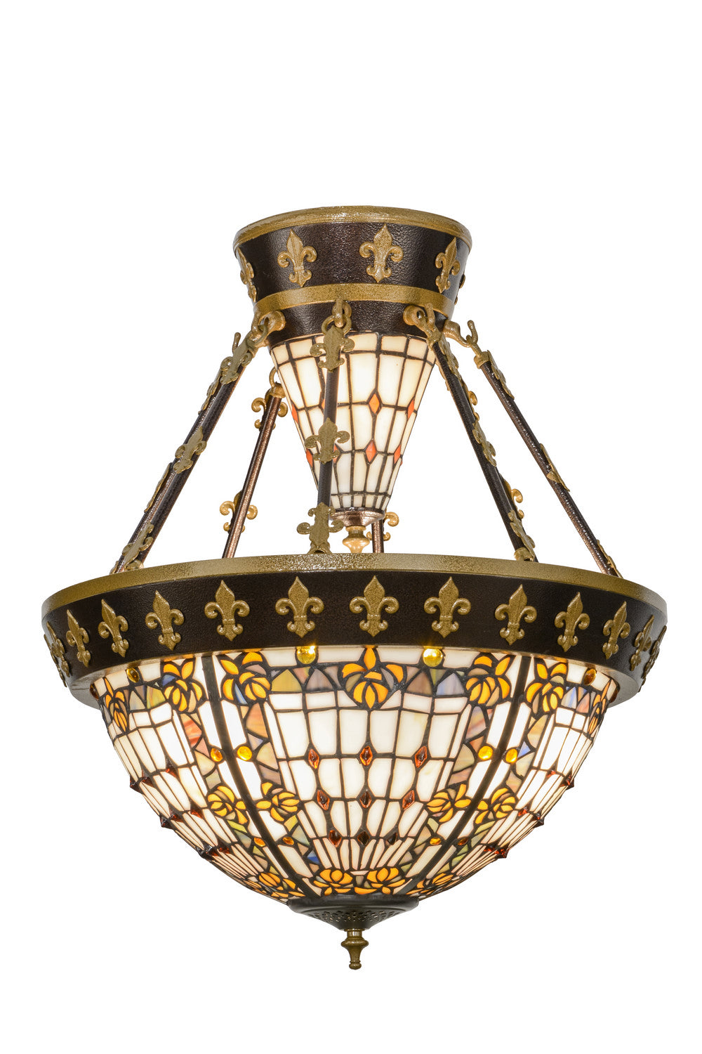 Meyda Tiffany Fleur-De-Lis 150922 Ceiling Light - Copper Vein