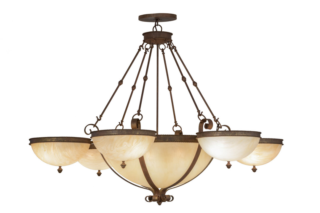 Meyda Tiffany Alonzo 151156 Chandelier Light - Cortez Gold/Carmel Onyx Sb Out