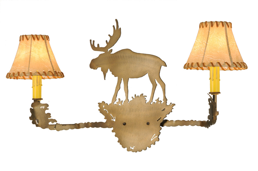 Meyda Tiffany Lone Moose 151163 Bath Vanity Light 27 in. wide - Antique Copper