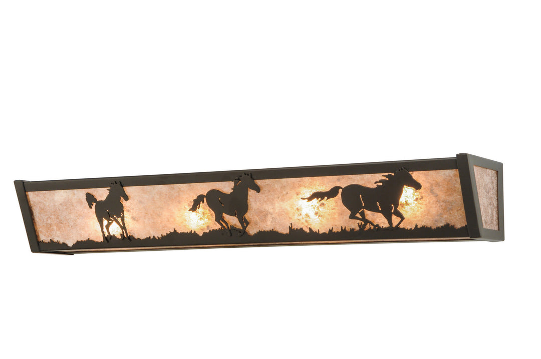 Meyda Tiffany Running Horses 151691 Bath Vanity Light 30 in. wide - Timeless Bronze