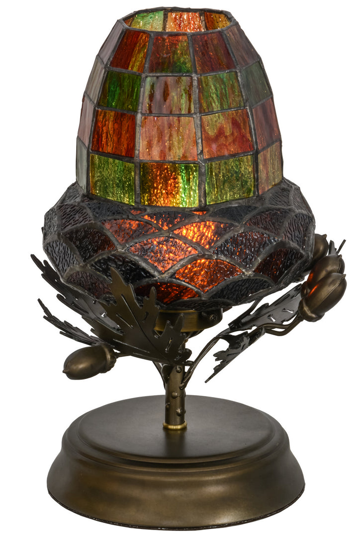 Meyda Tiffany Lighting 152371 Greenbriar Oak One Light Mini Lamp Lamp Bronze / Dark
