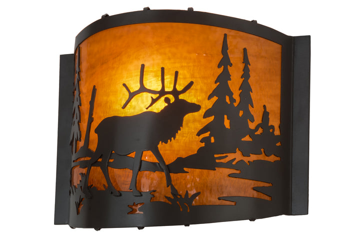 Meyda Tiffany Elk At Lake 152608 Wall Light - Timeless Bronze