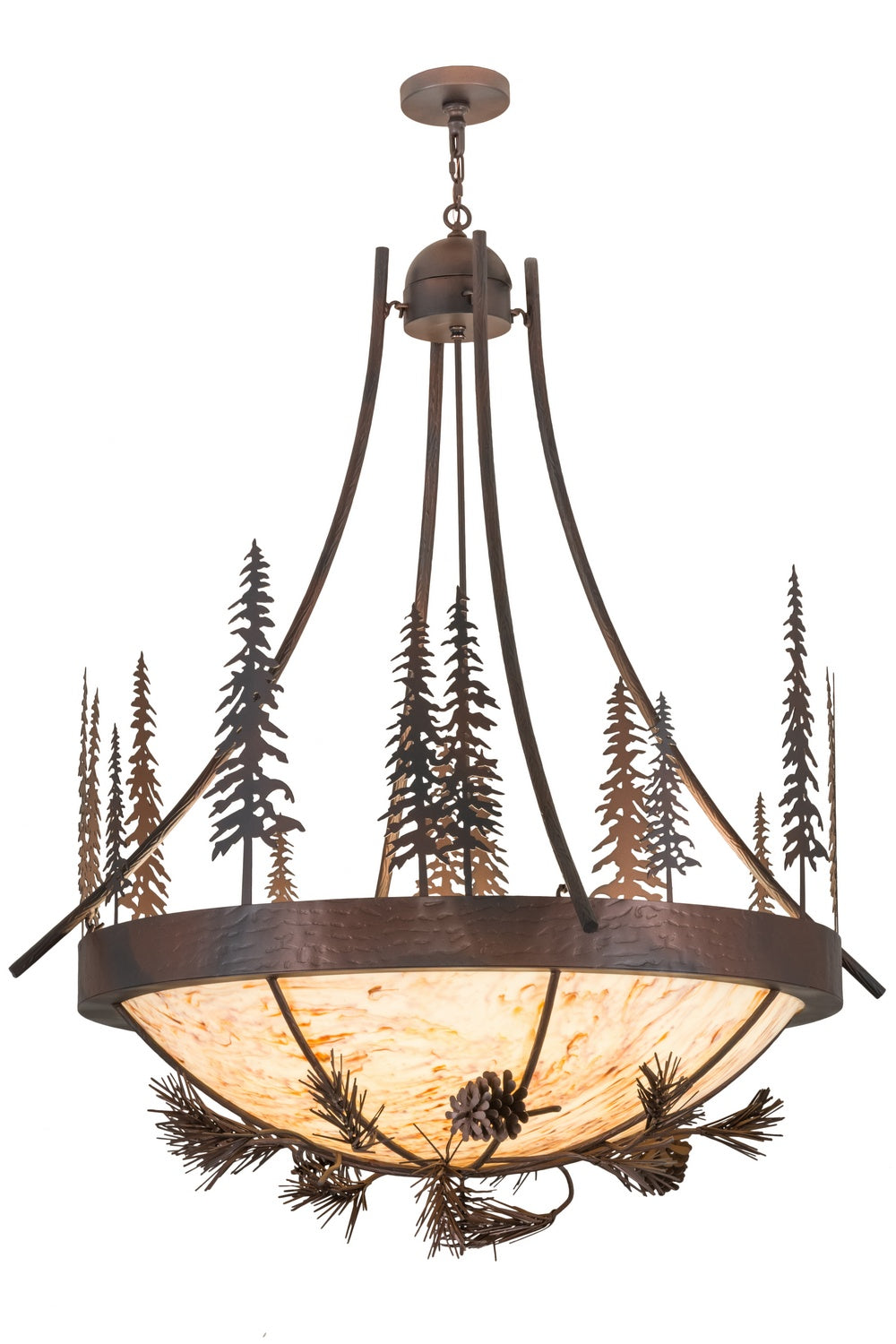 Meyda Tiffany Tall Pines 152868 Pendant Light - Wrought Iron, Mahogany Bronze