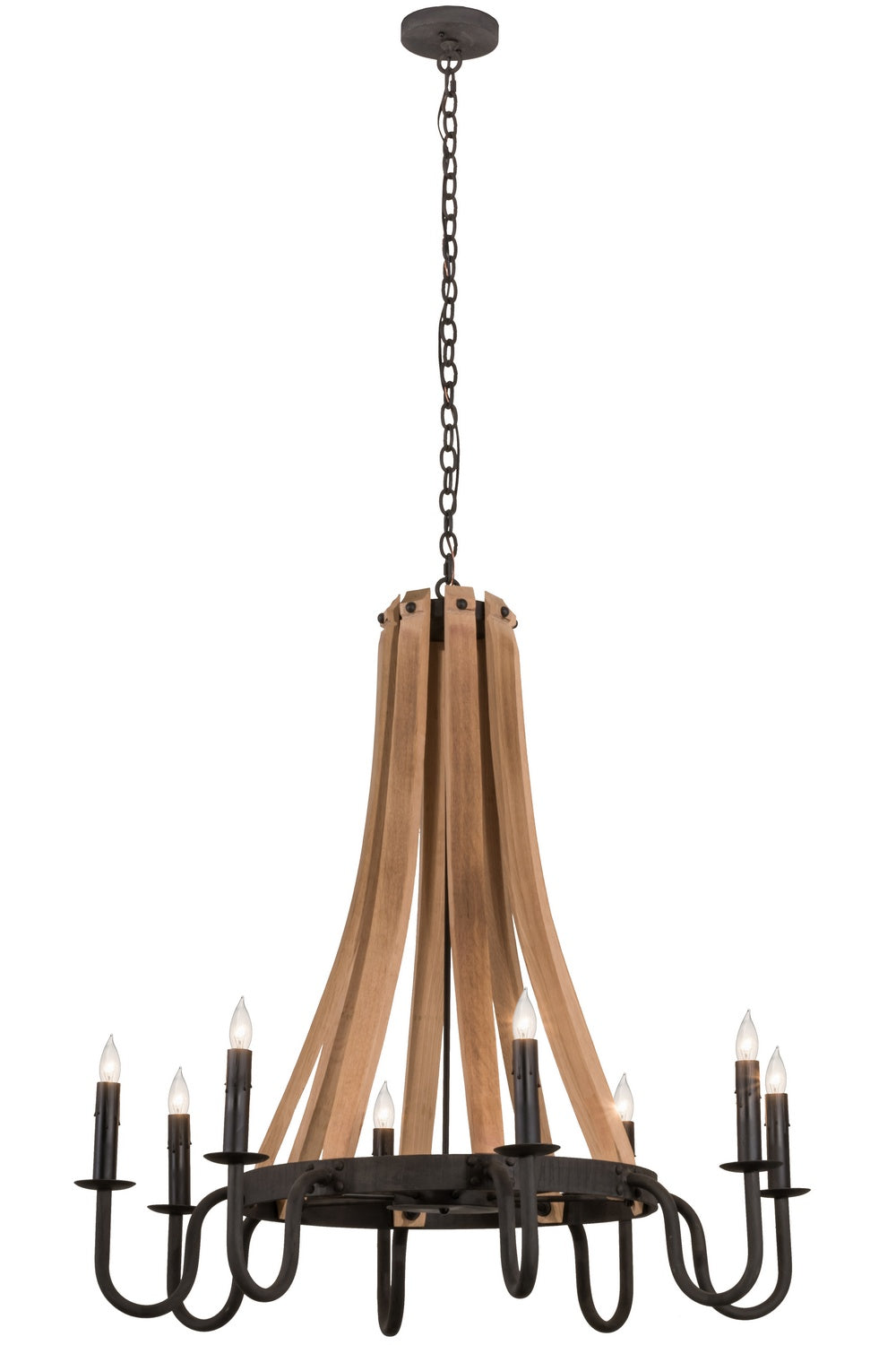 Meyda Tiffany Barrel Stave 160700 Chandelier Light - Natural Wood