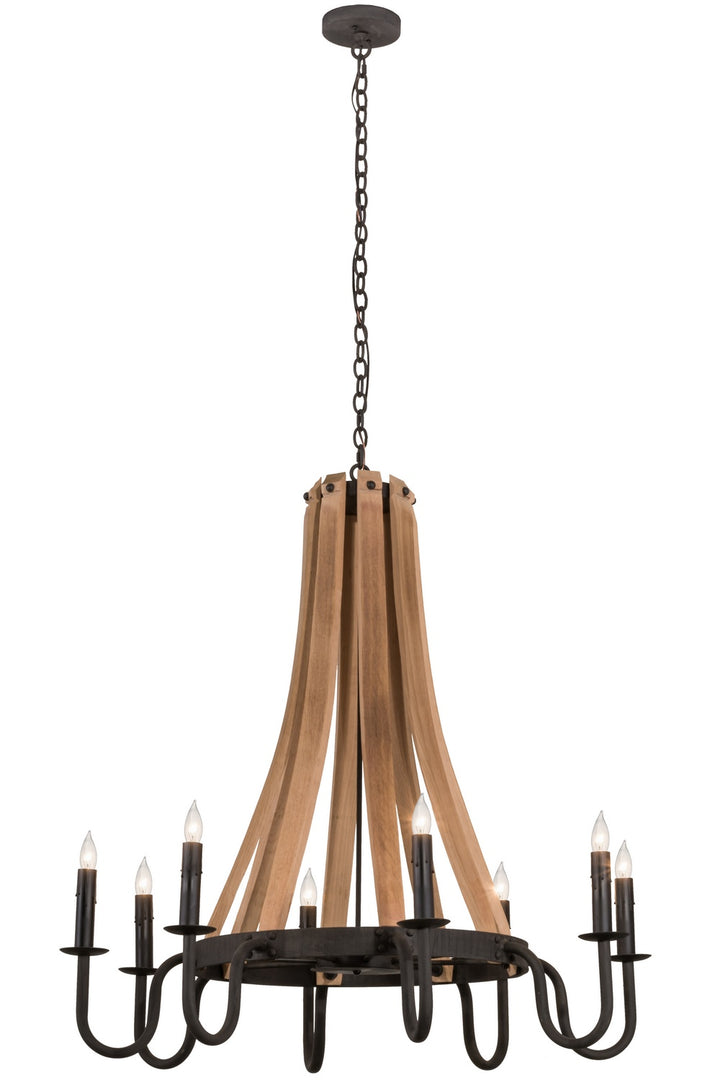 Meyda Tiffany Barrel Stave 160700 Chandelier Light - Natural Wood
