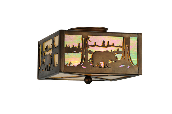 Meyda Tiffany Bear At Lake 16588 Ceiling Light - Antique Copper