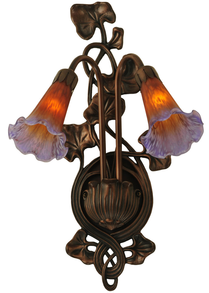 Meyda Tiffany Amber/Purple Pond Lily 16637 Wall Light - Crystal