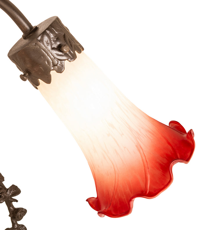 Meyda Tiffany Lighting 16697 Pink/White Two Light Trellis Girl Lamp Bronze / Dark