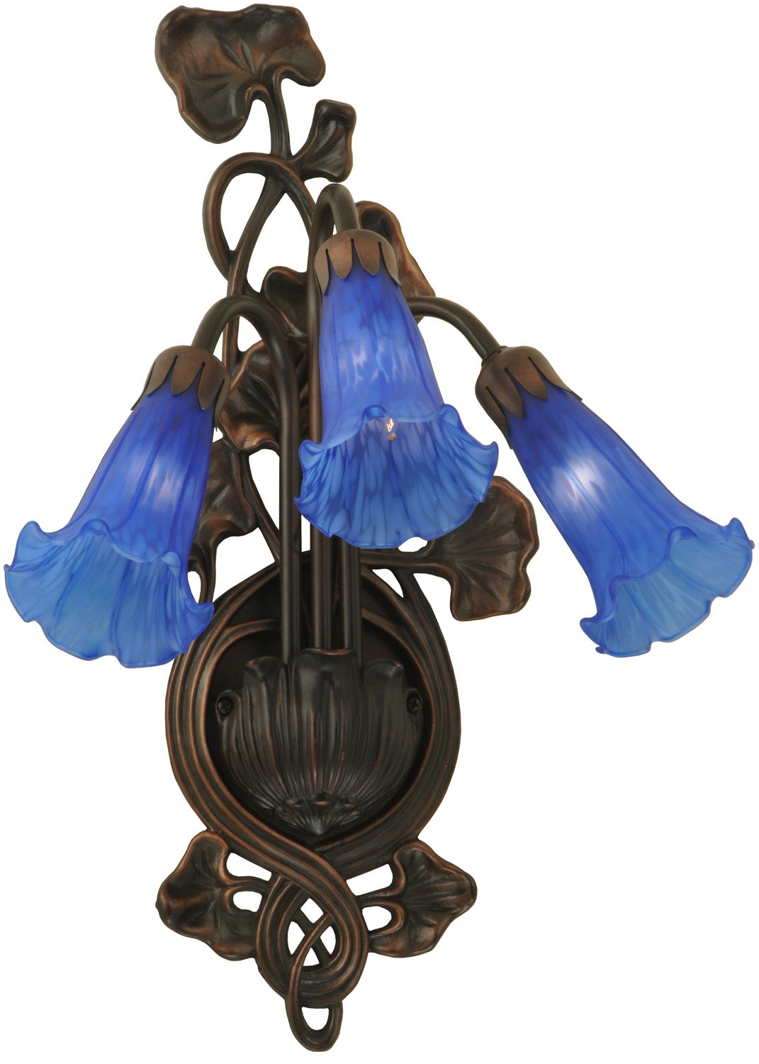 Meyda Tiffany Blue Pond Lily 17234 Wall Light - Mahogany Bronze