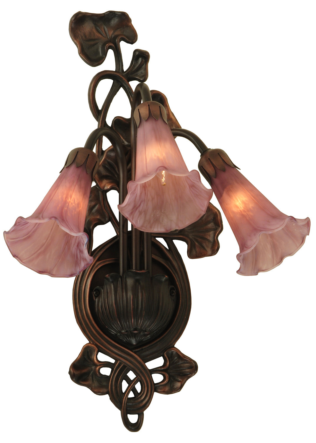 Meyda Tiffany Cranberry Pond Lily 17311 Wall Light - Mahogany Bronze