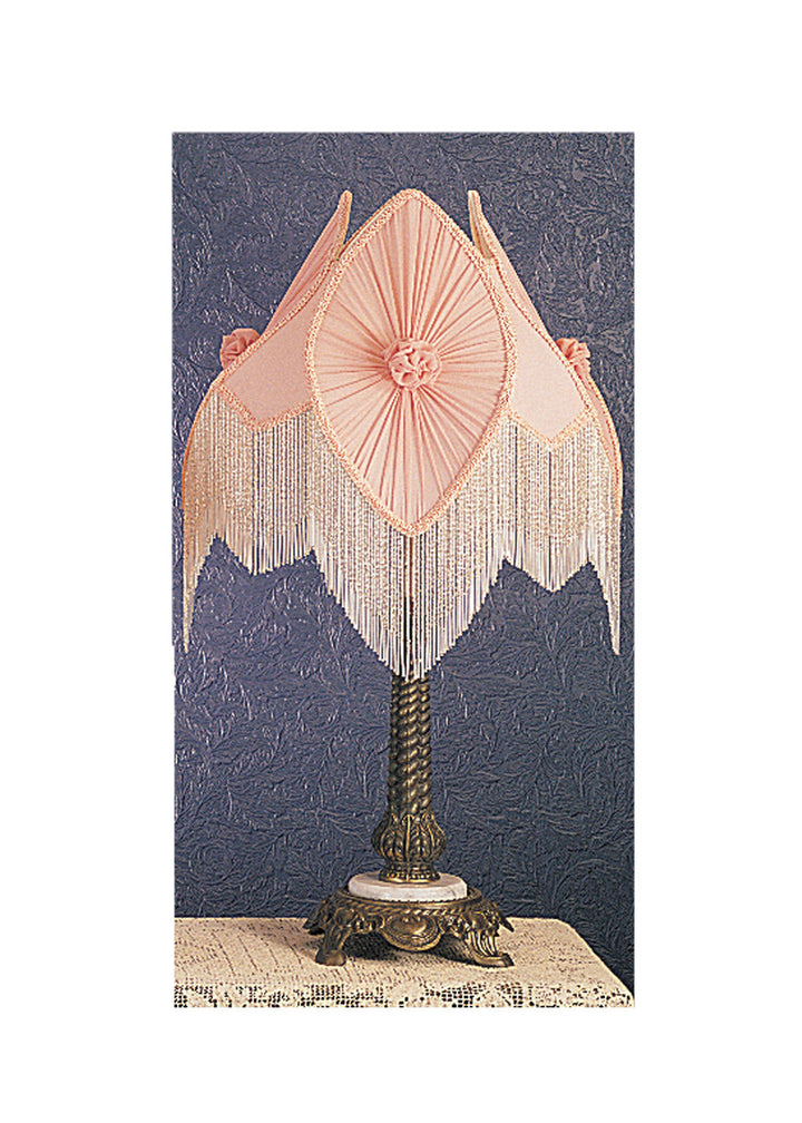 Meyda Tiffany Lighting 19227 Fabric & Fringe Two Light Table Lamp Lamp Bronze / Dark