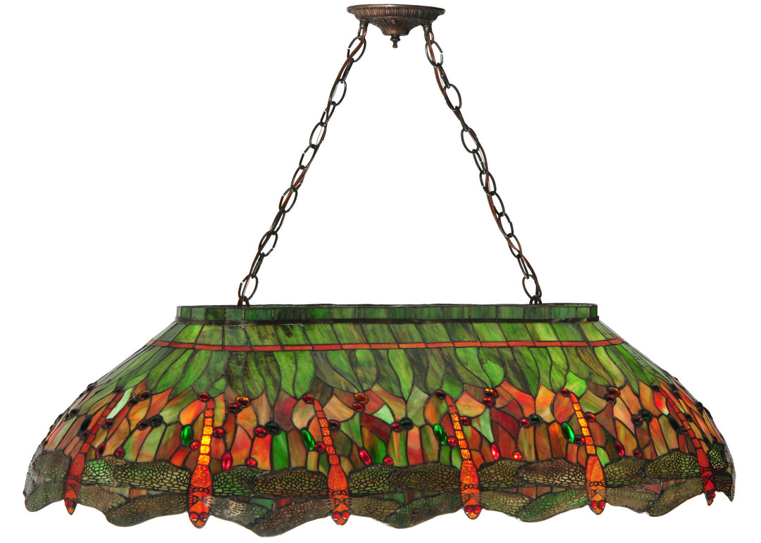 Meyda Tiffany Tiffany Hanginghead Dragonfly 28522 Pendant Light - Oranger Red Green