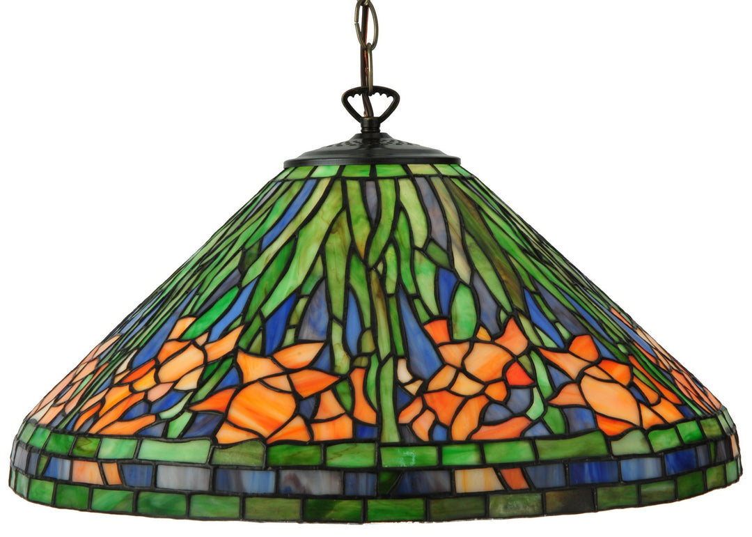 Meyda Tiffany Hanging Daffodil 31094 Pendant Light - Mahogany Bronze