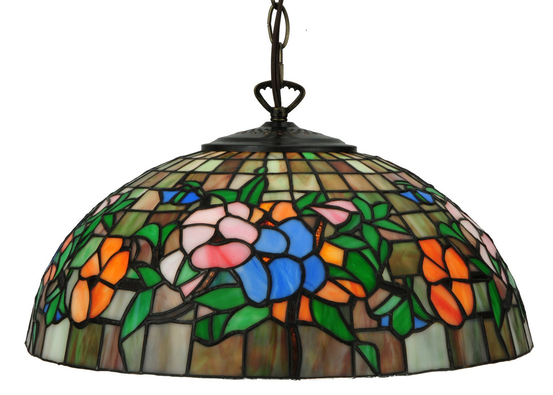 Meyda Tiffany Hanging Pansy 31105 Pendant Light - Mahogany Bronze