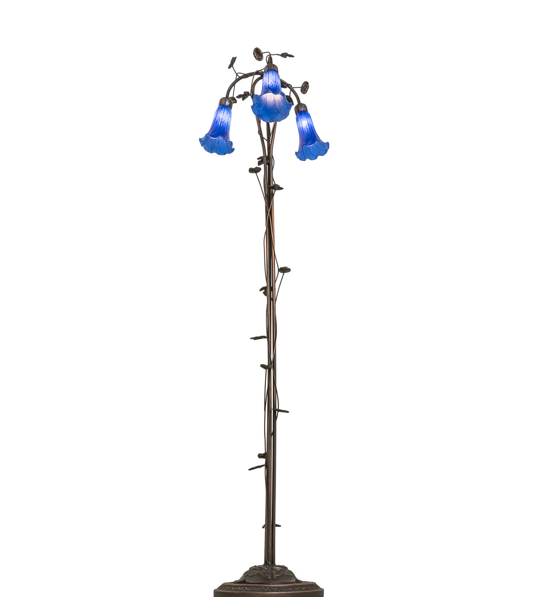 Meyda Tiffany Lighting 31333 Blue Three Light Floor Lamp Lamp Bronze / Dark