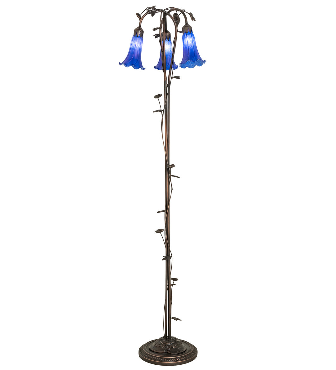 Meyda Tiffany Lighting 31333 Blue Three Light Floor Lamp Lamp Bronze / Dark