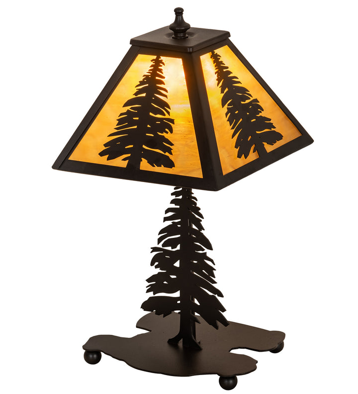 Meyda Tiffany Lighting 31404 Tall Pines One Light Table Lamp Lamp Black