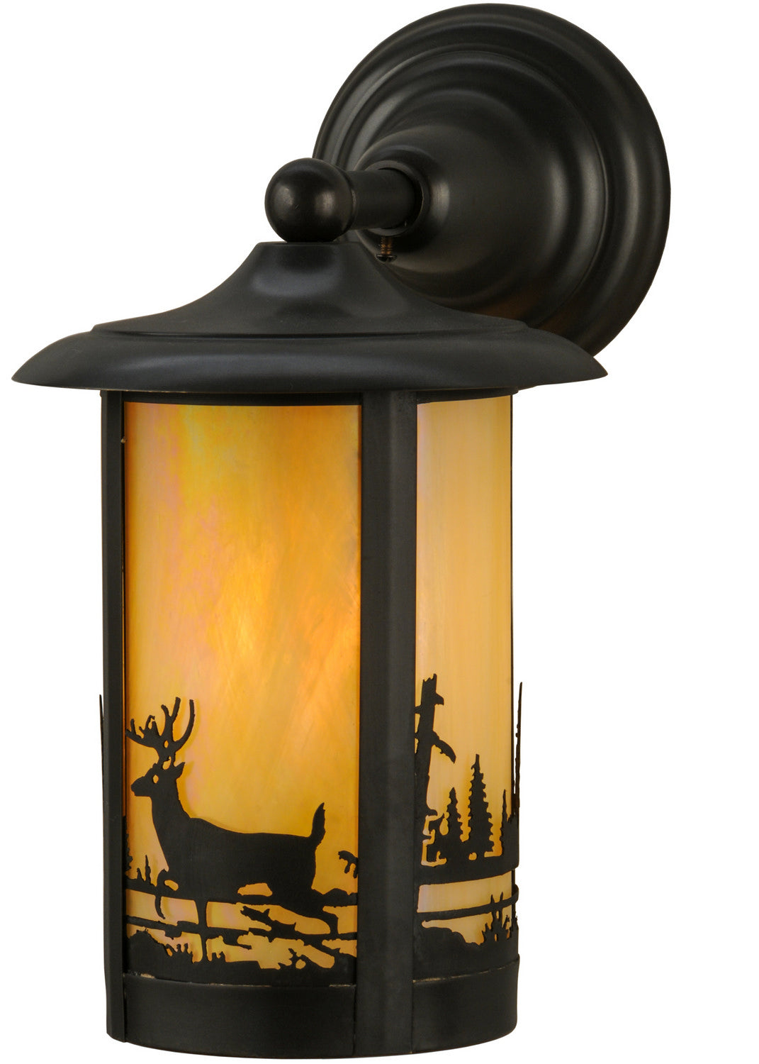 Meyda Tiffany Lighting 32203 Fulton One Light Wall Sconce Outdoor Bronze / Dark