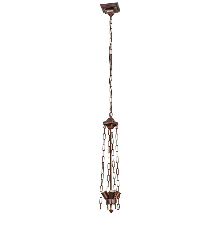 Meyda Tiffany Lighting 36195 Mission Four Light Inverted Pendant Hardware Decor Bronze / Dark