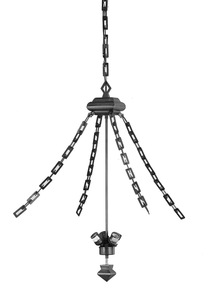 Meyda Tiffany Lighting 36195 Mission Four Light Inverted Pendant Hardware Decor Bronze / Dark