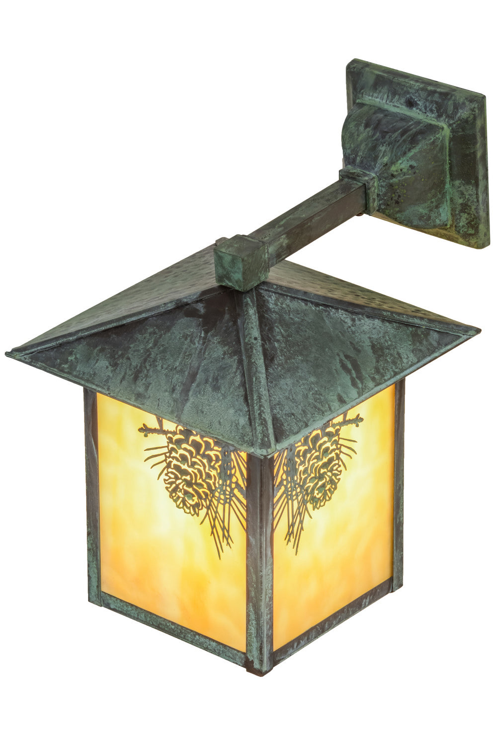 Meyda Tiffany Lighting 41201 Seneca One Light Wall Sconce Outdoor Verde