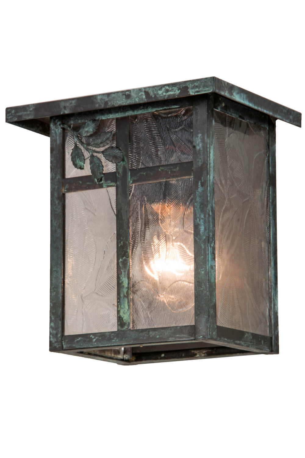 Meyda Tiffany Lighting 43258 Hyde Park One Light Wall Sconce Outdoor Verde