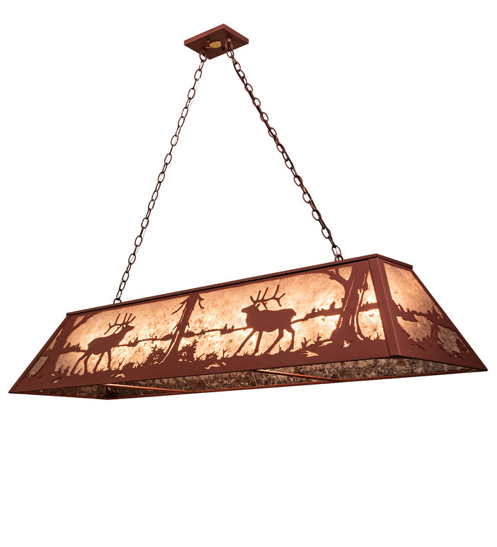 Meyda Tiffany Elk At Lake 48429 Pendant Light - Rust