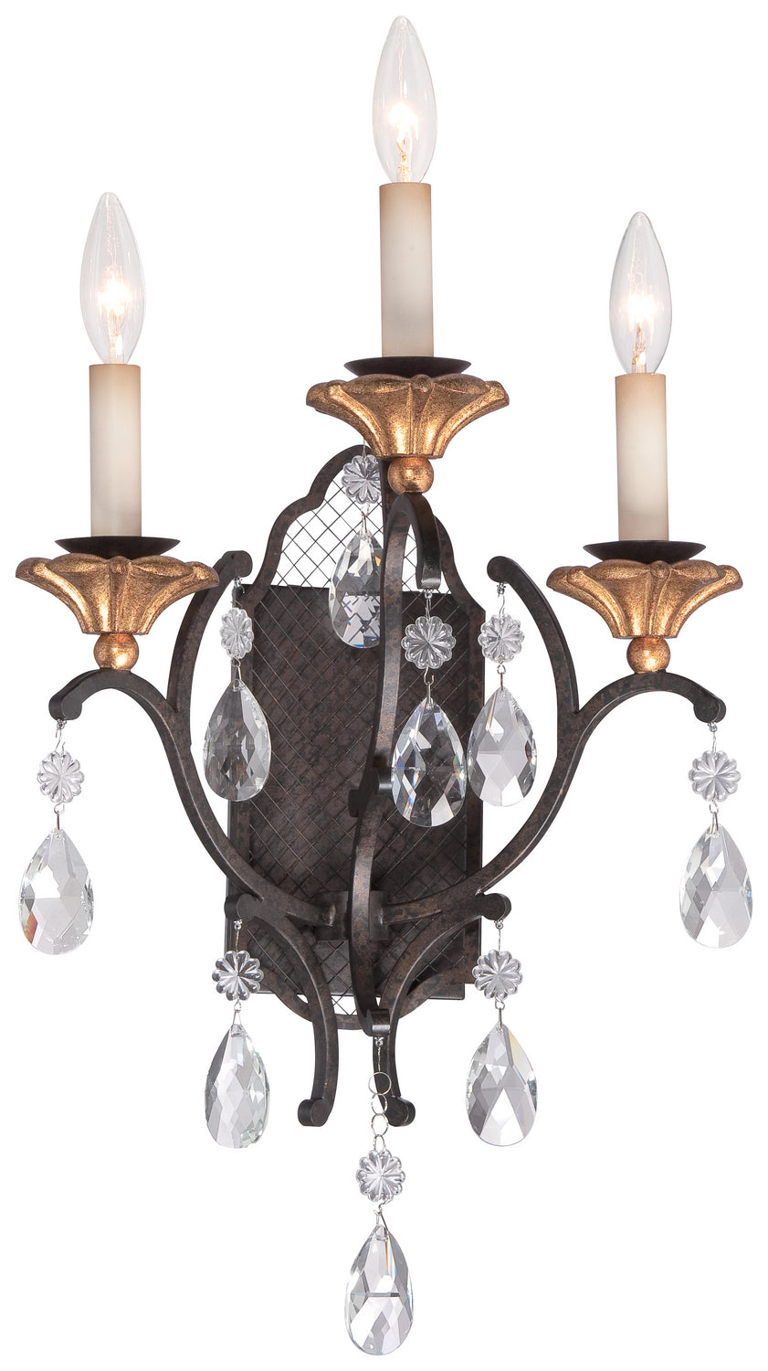 Metropolitan Cortona N7103-258B Wall Light - French Bronze W/ Gold Highlights