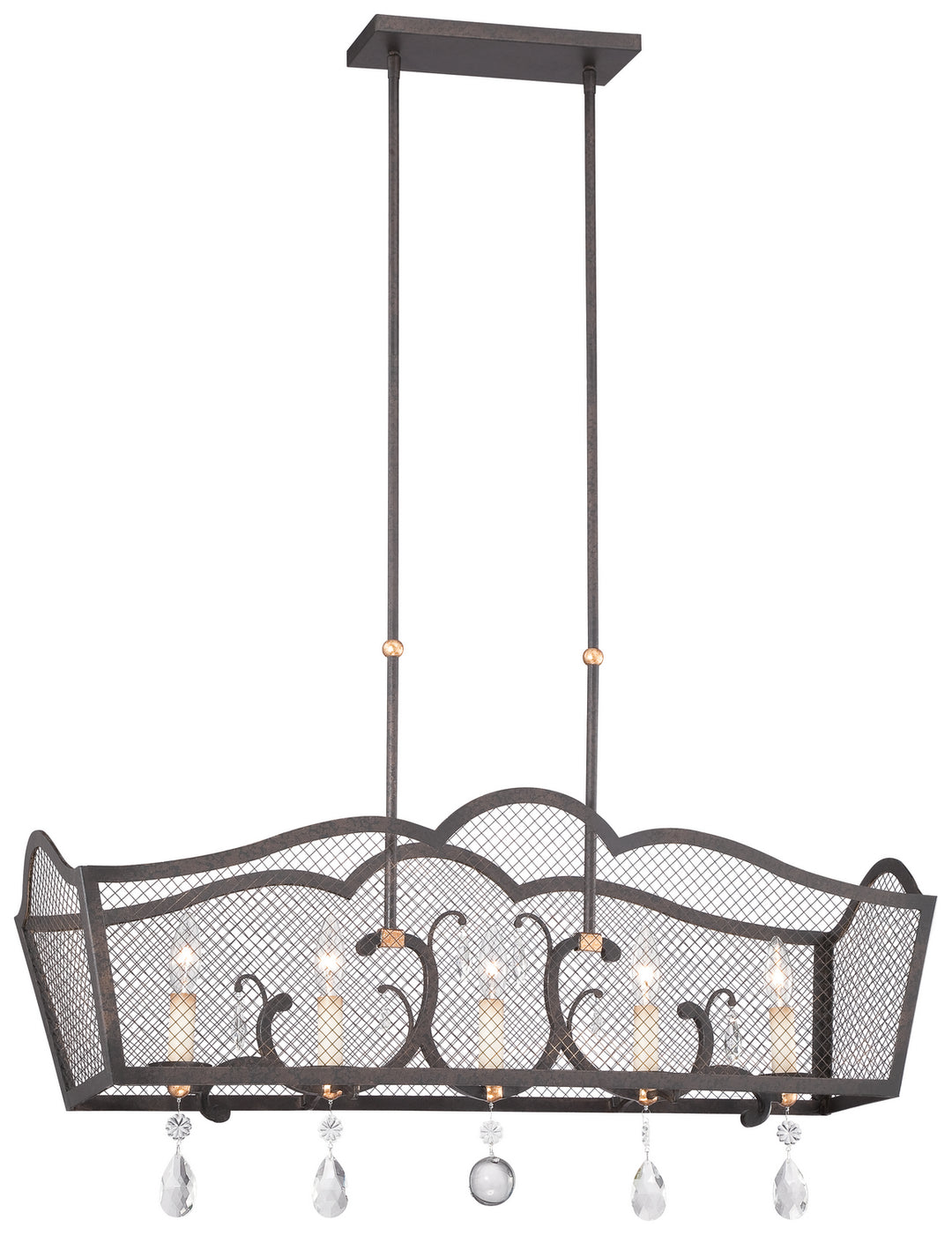Metropolitan Cortona N7107-258B Pendant Light - French Bronze W/ Gold Highlights